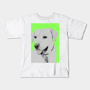 Golden Retriever in Green Kids T-Shirt